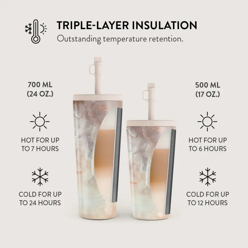 Burga Serene Sunset - Termokop 500ml med Låg/Sugerør sæt - 2950324