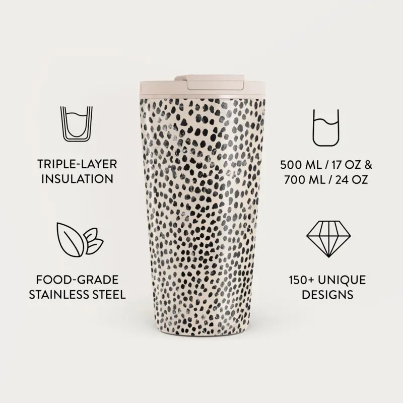 Burga Almond Latte - Termokop 500ml med Låg/Sugerør sæt - 2950349