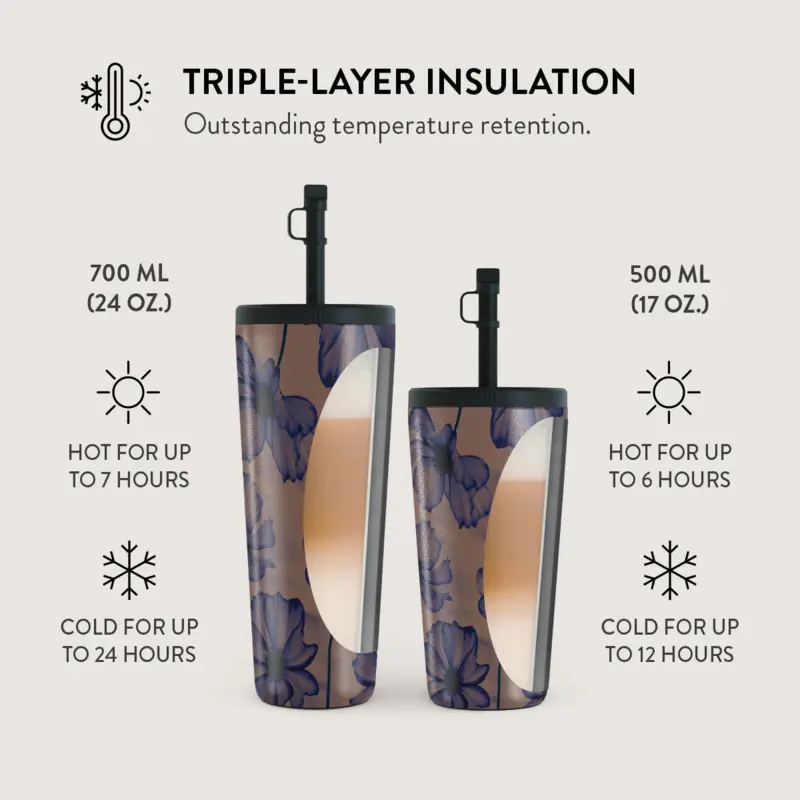 Burga Velvet Night - Termokop 500ml med Låg/Sugerør sæt - 2950398