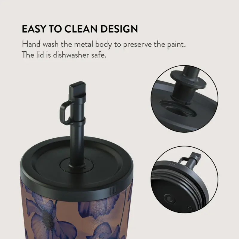 Burga Velvet Night - Termokop 500ml med Låg/Sugerør sæt - 2950398