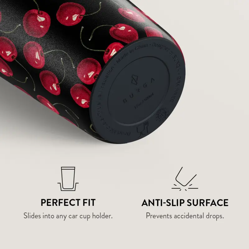 Burga Cherrybomb - Termokop 500ml med Låg/Sugerør sæt - 2950404