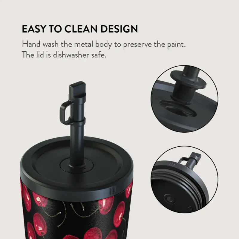 Burga Cherrybomb - Termokop 500ml med Låg/Sugerør sæt - 2950404